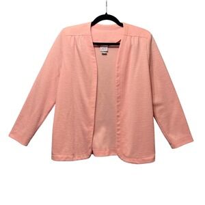 Vintage 70s‎ Graff Californiawear Open Front Blazer Jacket Size 12 Pink Textured
